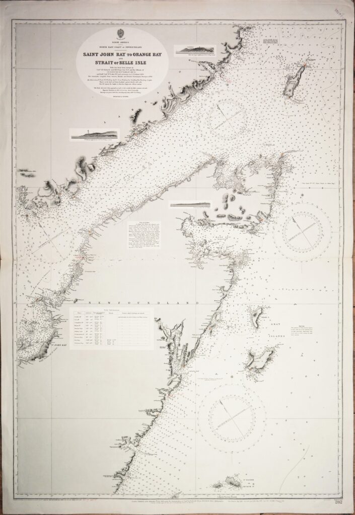 Newfoundland, North America – British Admiralty Chart 282, published 1882