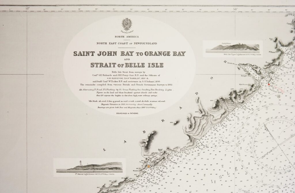 Newfoundland, North America – British Admiralty Chart 282, published 1882