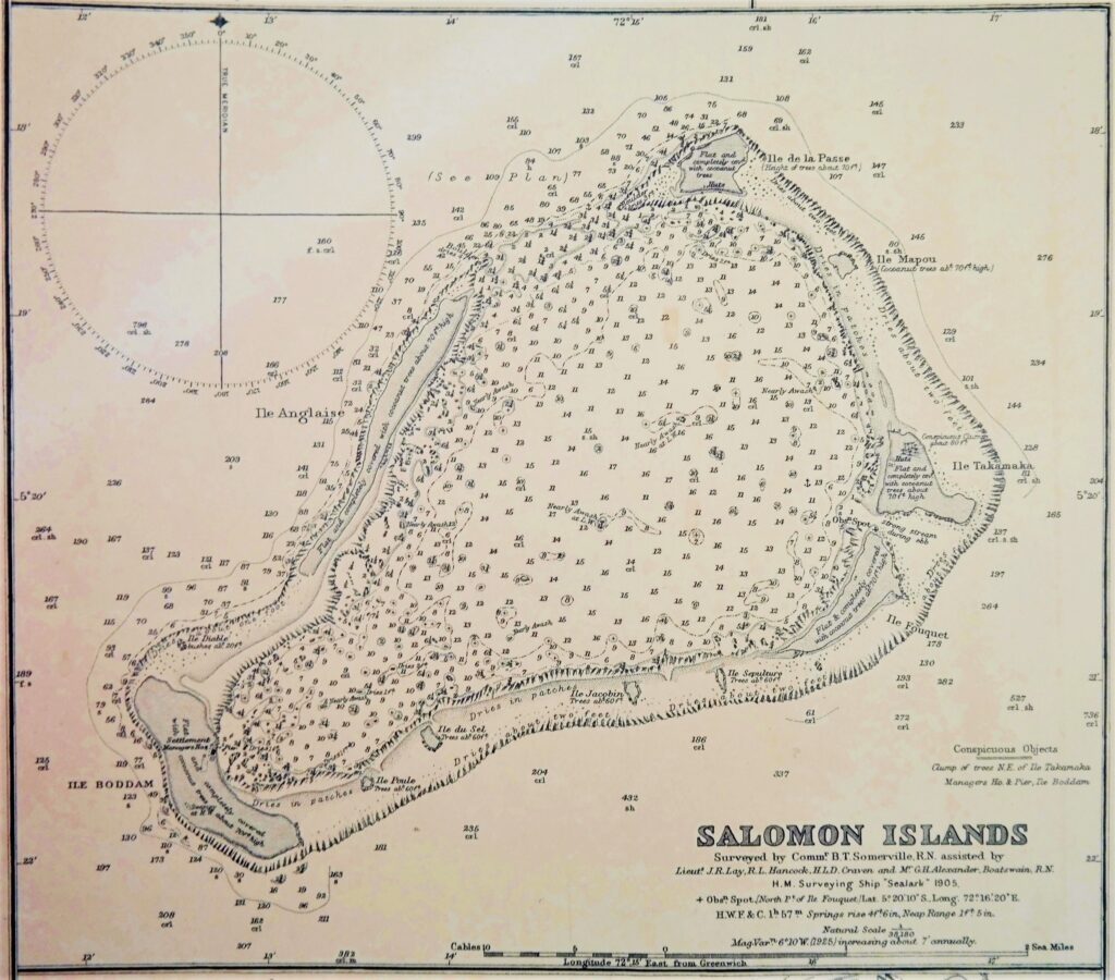 Salomon, Chagos Archipelago – Indian Ocean – British Admiralty Chart no. 4, published in 1830