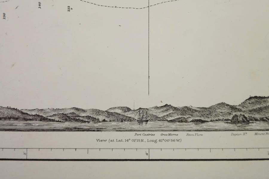 West Indies – Marigot Harbour to Pointe du Cap – British Admiralty Chart 197, published in 1875