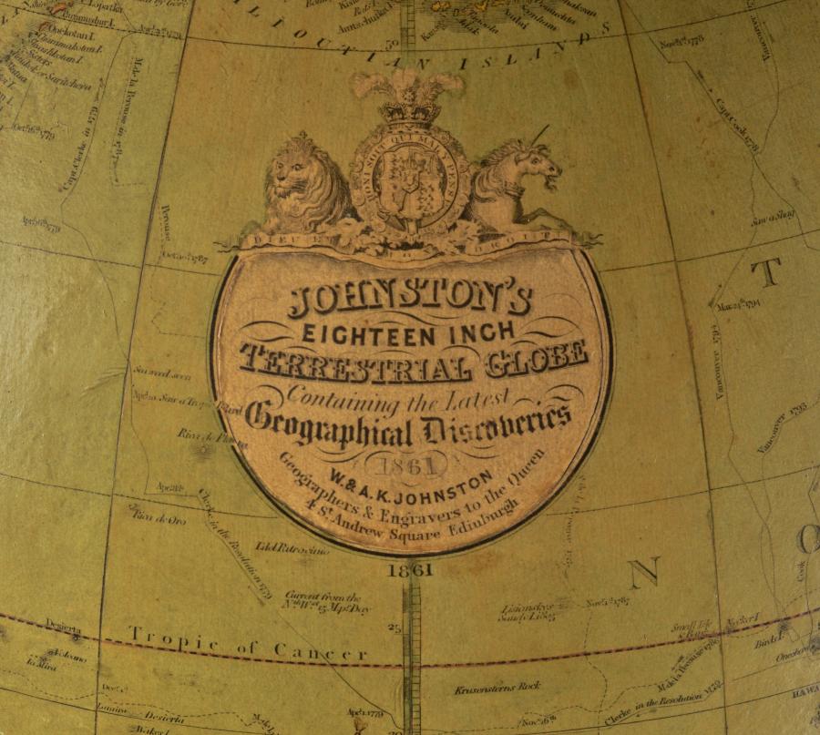 Monumental 18 inch terrestrial Globe, 1861 – Johnston, Edinburgh, Scotland