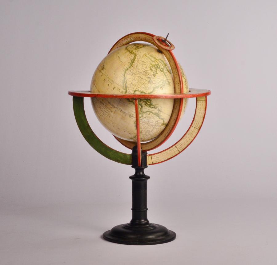 Interesting Table Globe of paper mache – P. Lapie/Lorrain, Paris ca. 1840