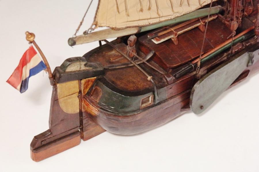Ship model of a Dutch freighter for inland waterways – 19th century
