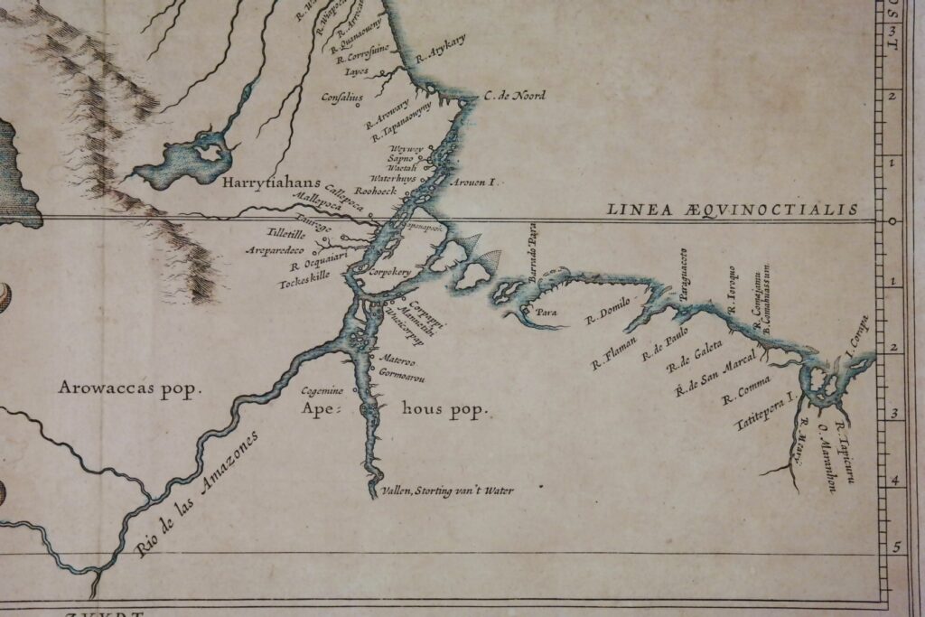 Coast of Guinee or Guaiana, handcolored map – Amsterdam