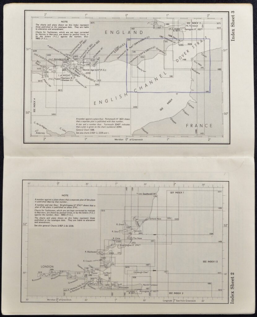 Home Edition 1969 – Catalogue of Admiralty Charts, England