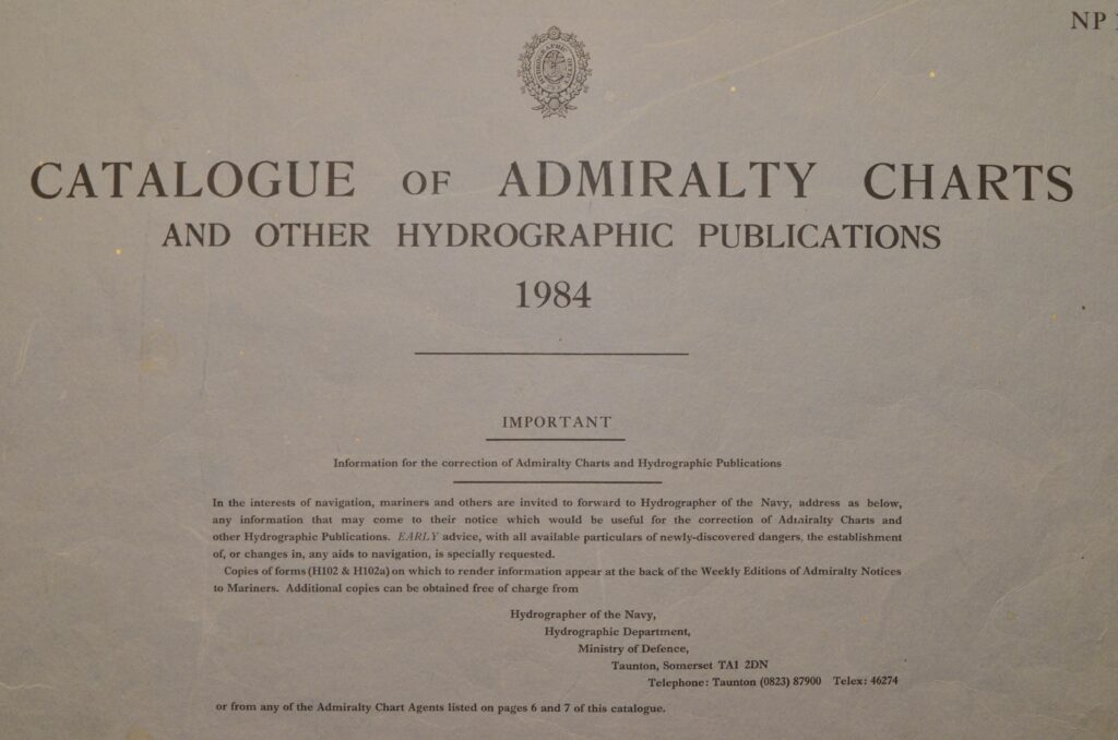 Catalogue of Admiralty Charts – Taunton, England, 1984