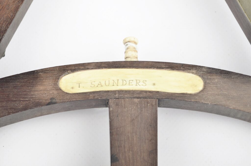 15-inch mahogany Octant owned by T. Saunders – 18th century