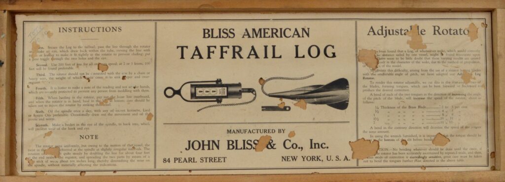 Unused Bliss Taffrail Log – John Bliss & Co, New York
