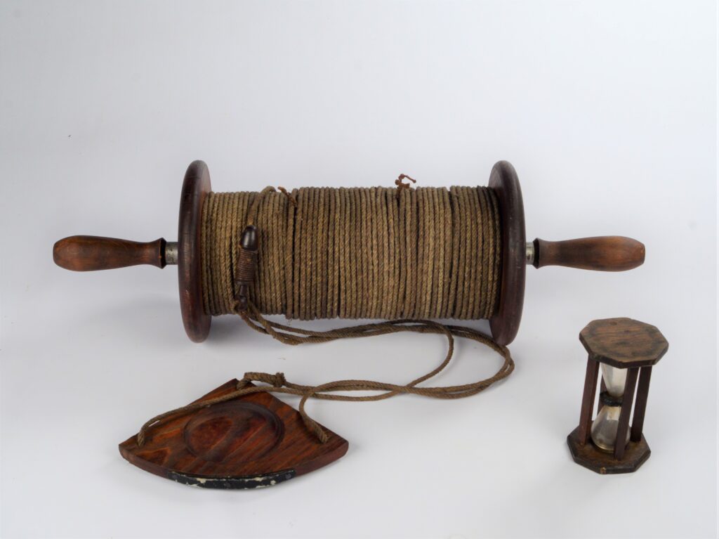 Hand log with reel, chip and hourglass – 1880/1900