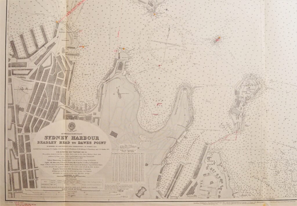 Sydney Harbour – Australia – East Coast British Admiralty Chart 1206, published 1915