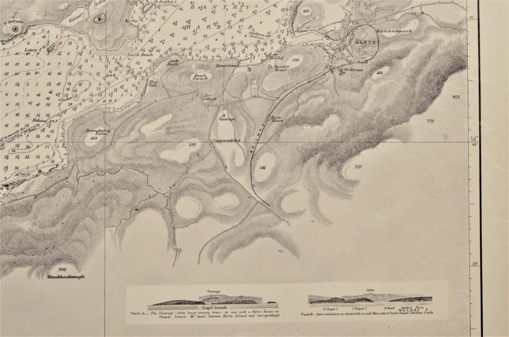 Bantry Bay, sheet 2 – West Coast Ireland British Admiralty Chart 1838, published in 1847