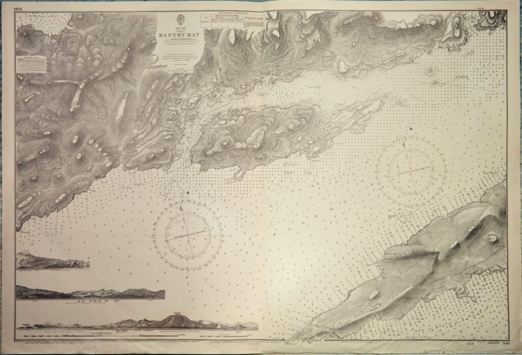 Bantry Bay, sheet 1 – West Coast Ireland British Admiralty Chart 1840, published in 1856