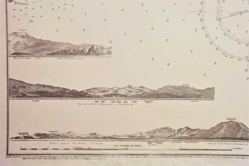 Bantry Bay, sheet 1 – West Coast Ireland British Admiralty Chart 1840, published in 1856