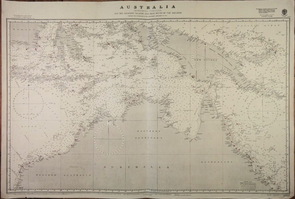 Australia, Northern Portion  British Admiralty Chart 2759a, published in 1934