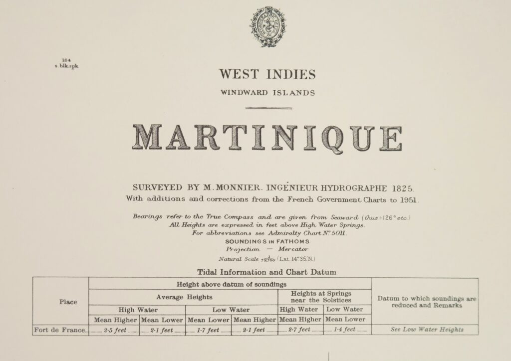 Martinique – West Indies, Windwards Islands British Admiralty Chart 371, published 1863
