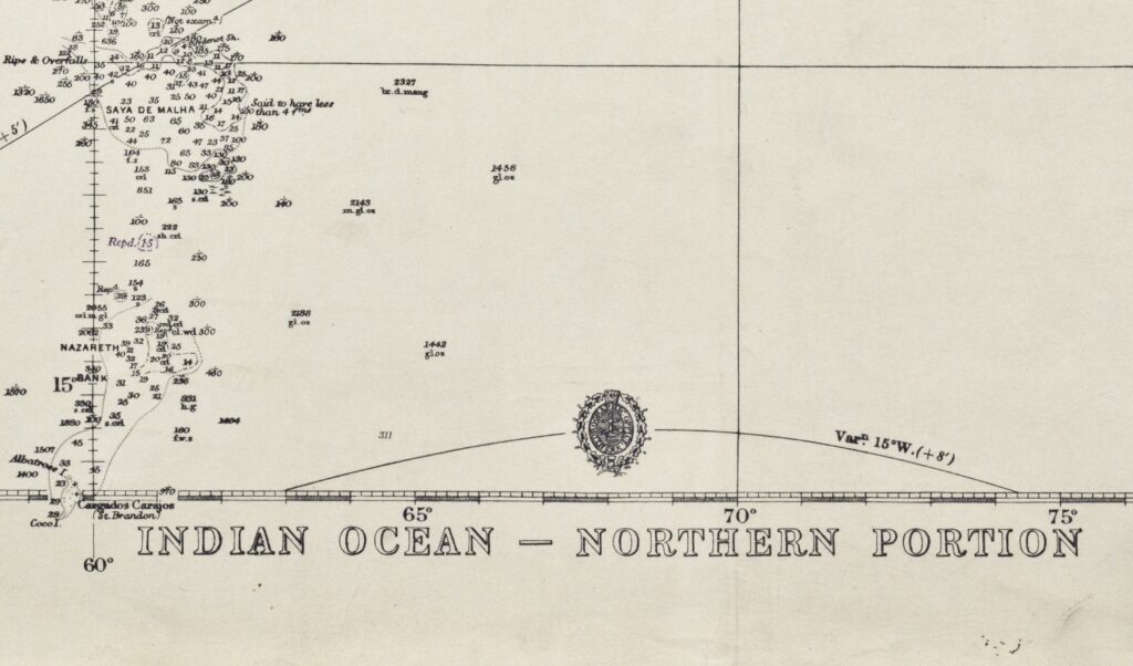 The Indian Ocean in two sheets British Admiralty Chart 748A and B, published 1870