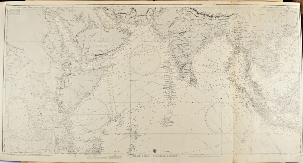 The Indian Ocean in two sheets British Admiralty Chart 748A and B, published 1870