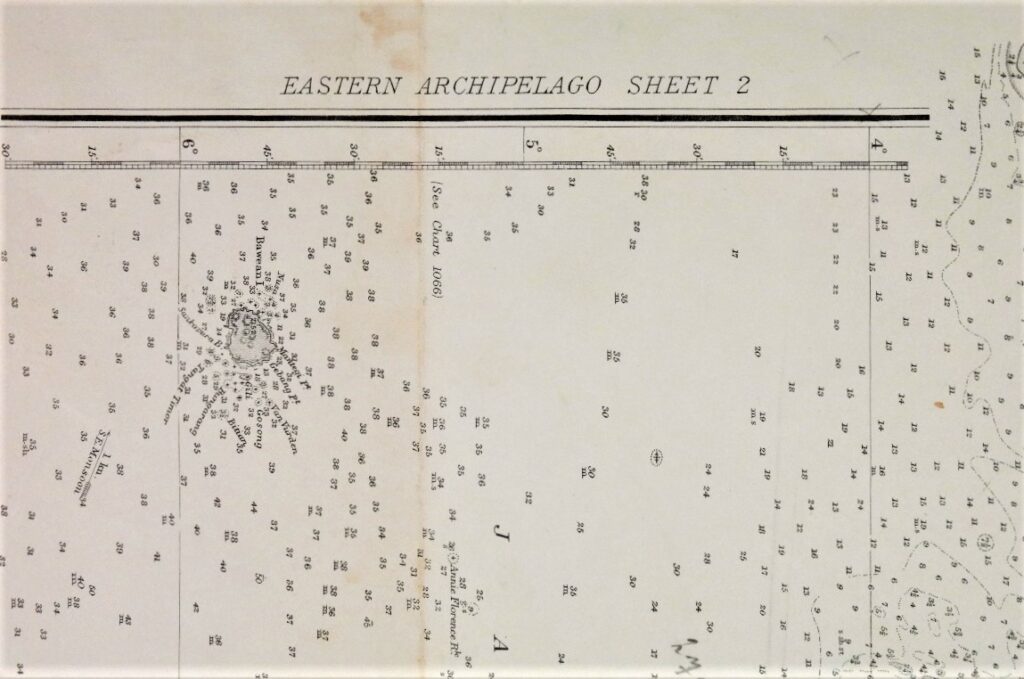 Eastern Archipelago – the Western and Eastern portions of the Dutch Indies British Admiralty Chart 941a/b and 942a/b in 4 sheets, published 1867 – 1920