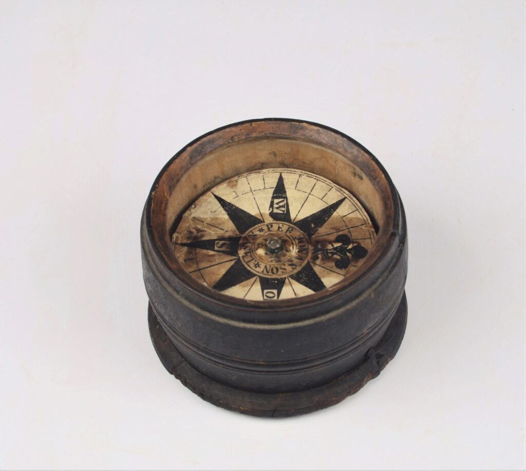 Whaling or Coastal Compass in binnacle of limewood – Per Jonasson, Näset, Sweden